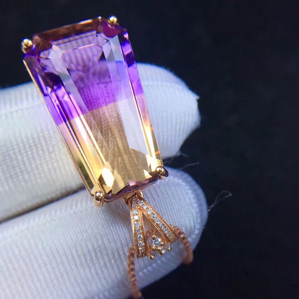 Oversized Ring Face Amethyst Pendant