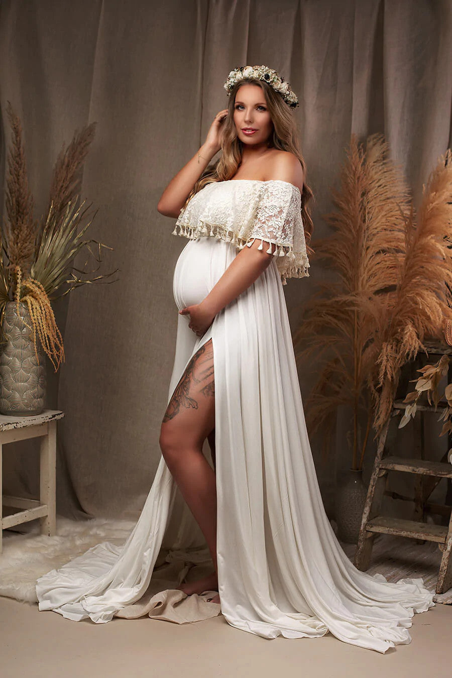 Tassel Pregnant Women Photography Dress