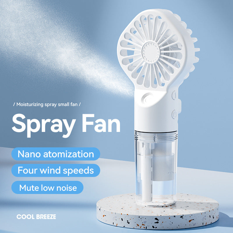 Hand-held Spray Fan Small Desktop Folding Fan