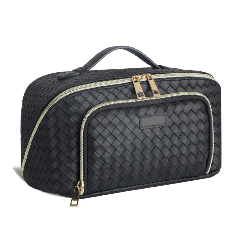 Woven PU Cosmetic Portable Portable Toiletry Bag