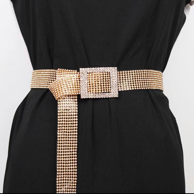 Women's Fashion With Diamonds Over Rhinestone Belt