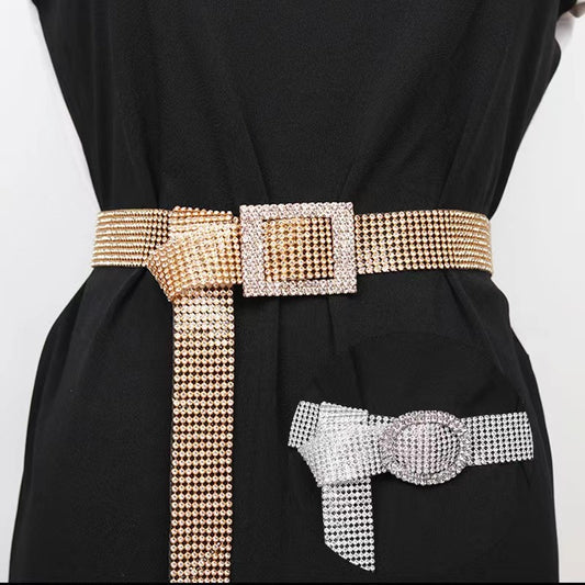 Women's Fashion With Diamonds Over Rhinestone Belt