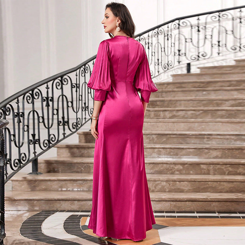 Slim Fit Lantern Sleeve Evening Dress Plus Size Party, evening, Wedding Guest Dress