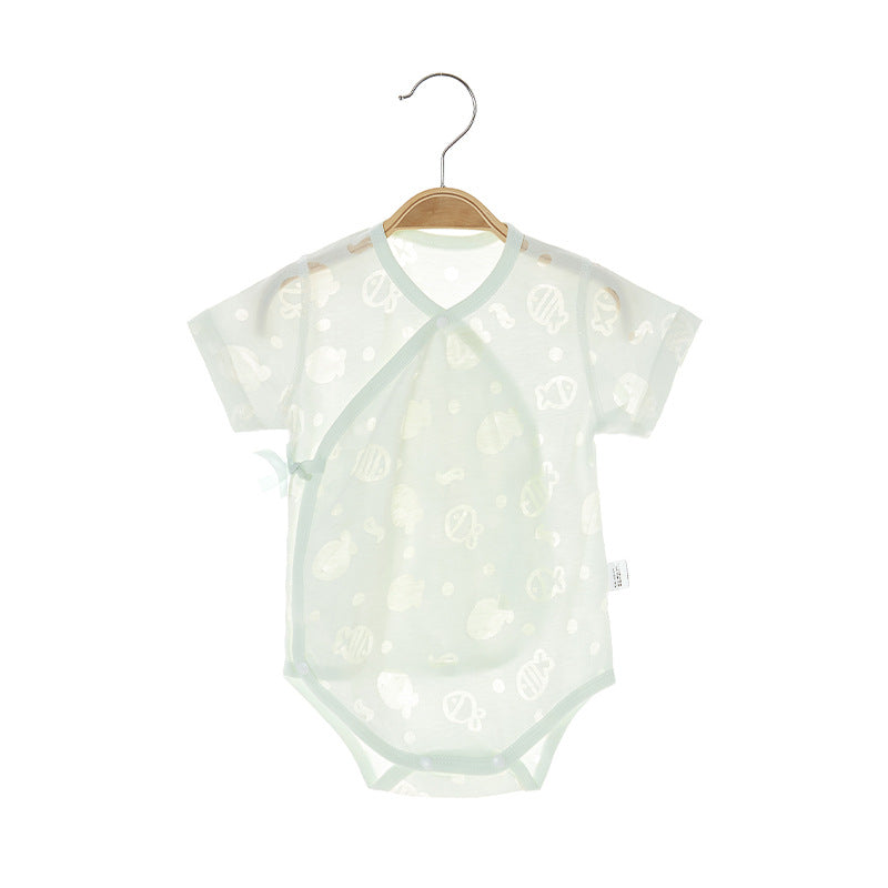 Short Sleeve Baby Summer Thin Triangle Rompers