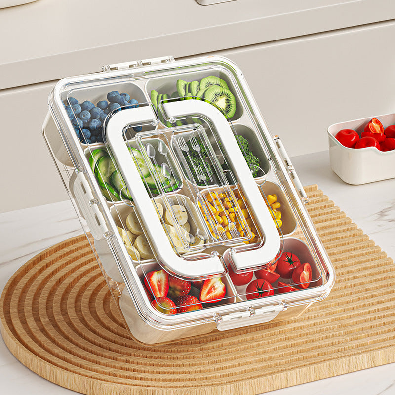 8 Grids Divided Serving Tray Snack Box, Food Storage Container Seasoning Organizer