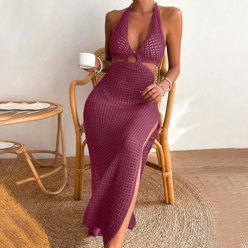 Summer Beach Dress Women's Solid Color Sexy Cover up