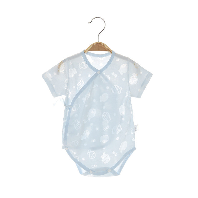 Short Sleeve Baby Summer Thin Triangle Rompers