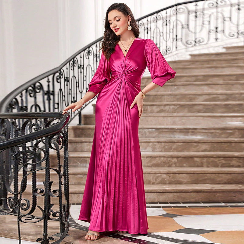 Slim Fit Lantern Sleeve Evening Dress Plus Size Party, evening, Wedding Guest Dress