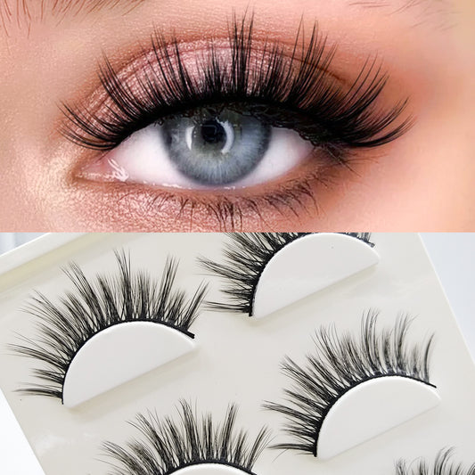 Three Pairs Of 3D Eyelash Natural Thick Multi-layer