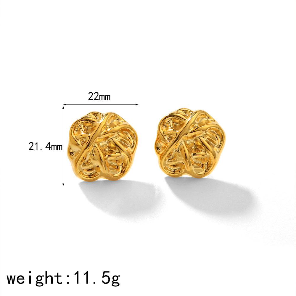 Exaggerated Design Titanium Steel Ear Studs Rhombus Lady