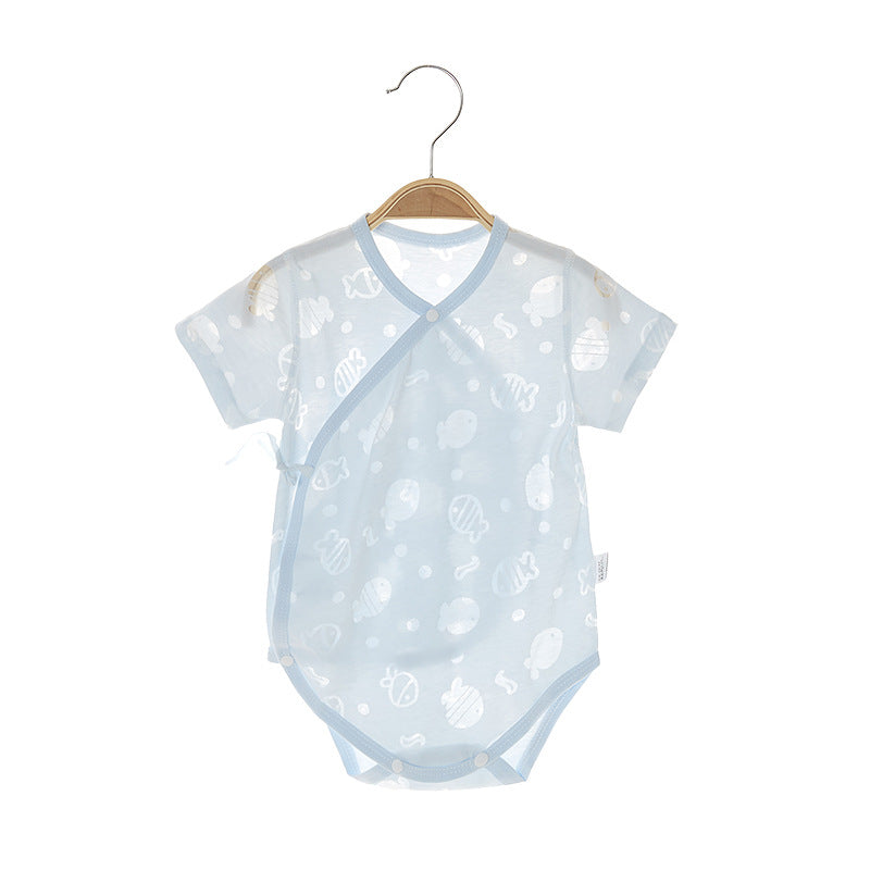 Short Sleeve Baby Summer Thin Triangle Rompers