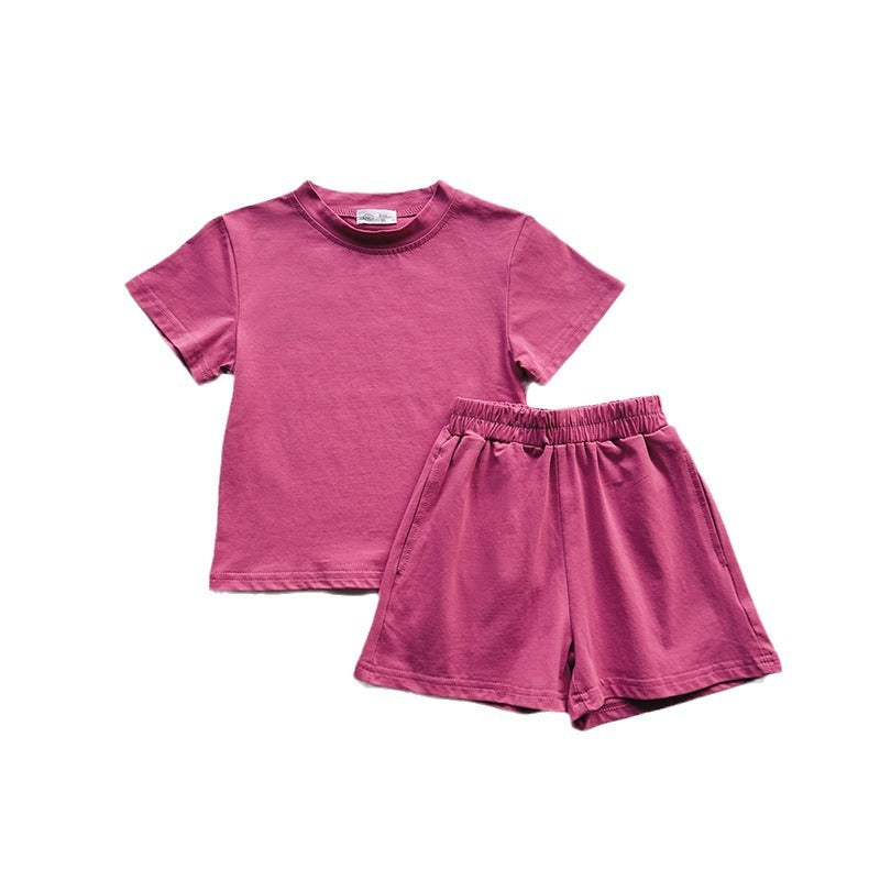 Candy Color Children's Clothing Cotton Leisure Sports Suit