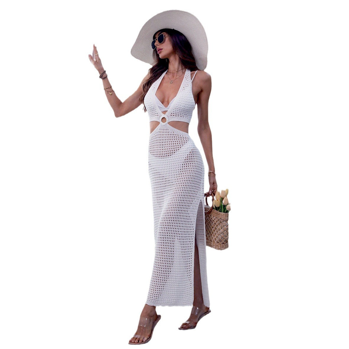 Long Skirt Beach Skirt Ring Suspender Skirt Cover Up Beach