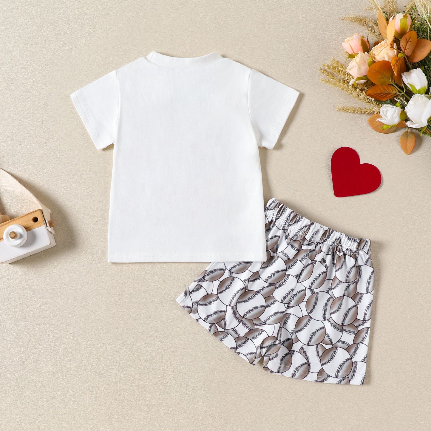 Infant Toddler Letter Print Short-sleeve Two-piece Set