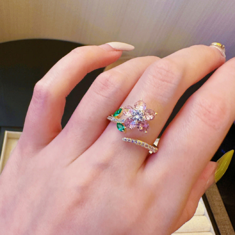 Rainbow Color Shiny Diamond Ring