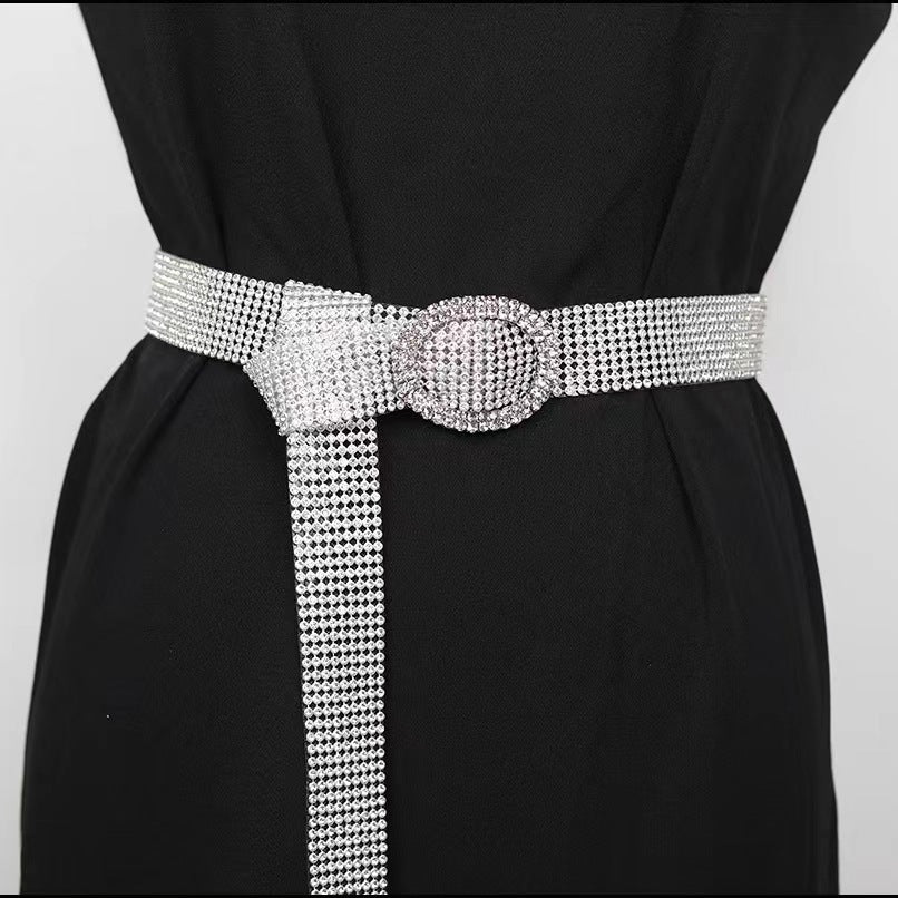 Women's Fashion With Diamonds Over Rhinestone Belt