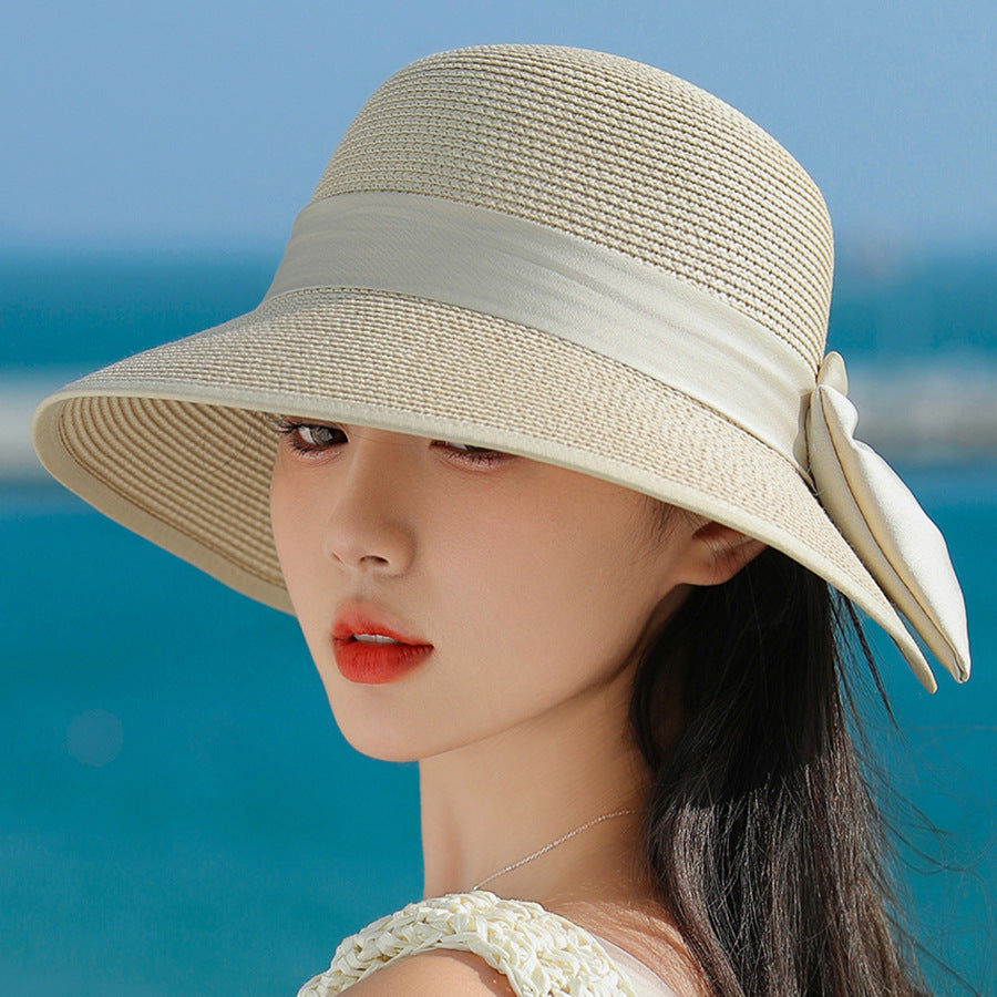 Elegant Straw Hat Summer New Big Brim Sun-proof Sun Protection UV Protection