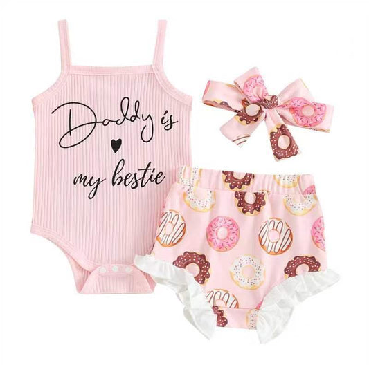 Baby Girl Chilren Waistcoat Sunken Stripe Rompers