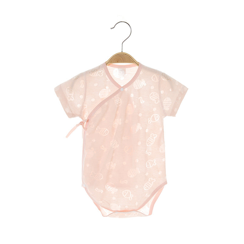 Short Sleeve Baby Summer Thin Triangle Rompers