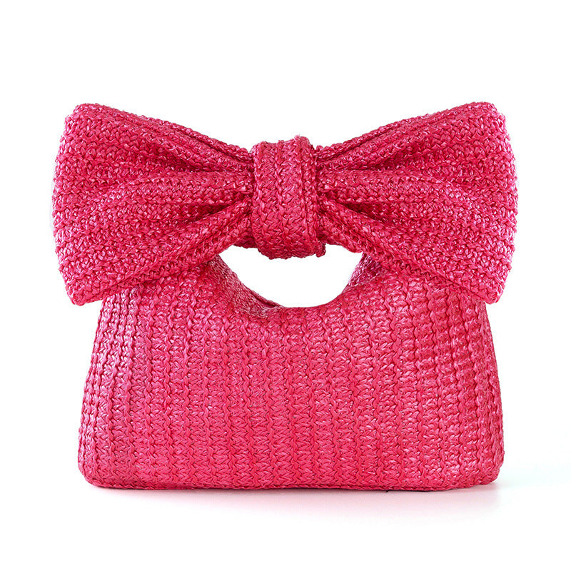 Women's Fashion Personalized New Bow Straw Handbag
