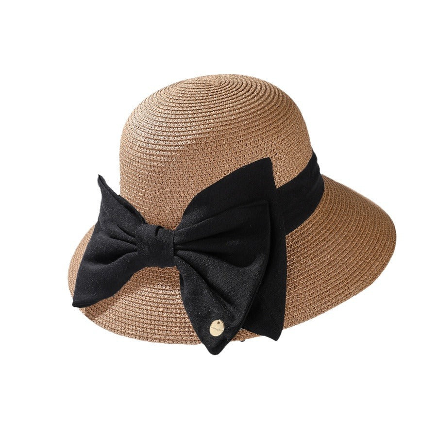 Light Luxury High-end Encryption Straw Summer Wide Brim Show Face Small Temperament Sun Hat