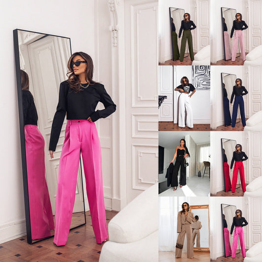 Casual Formal Wear Trousers Suit Wide Leg Pants