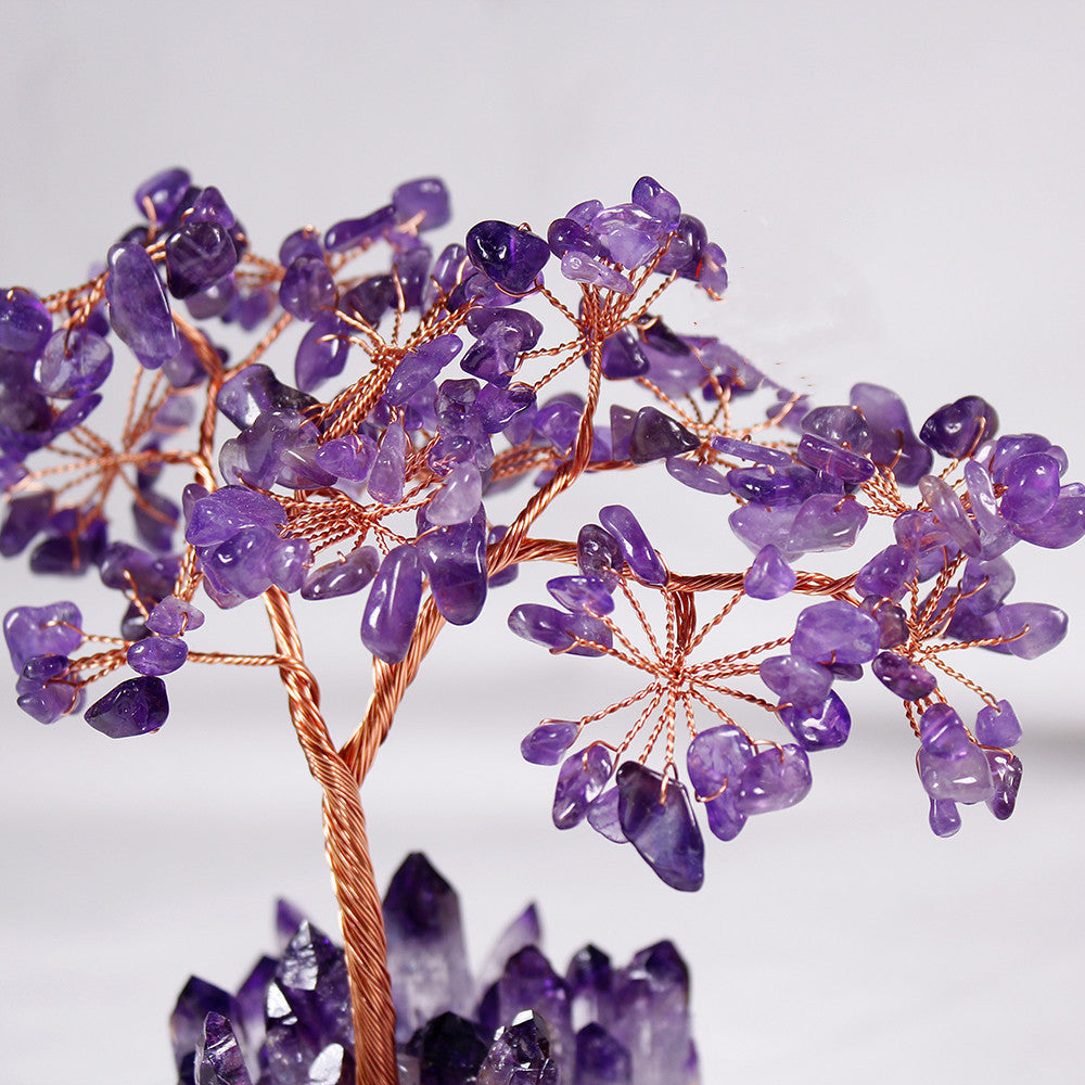 Natural Amethyst Flower Tree Amethyst Cluster Base Decoration