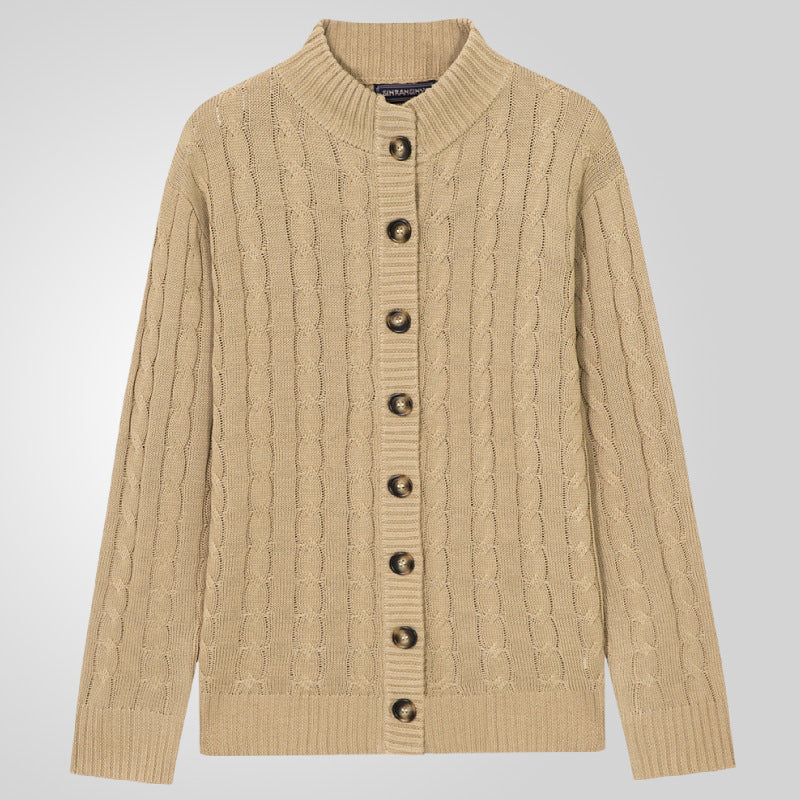 Leisure Stand Collar Sweater Coat