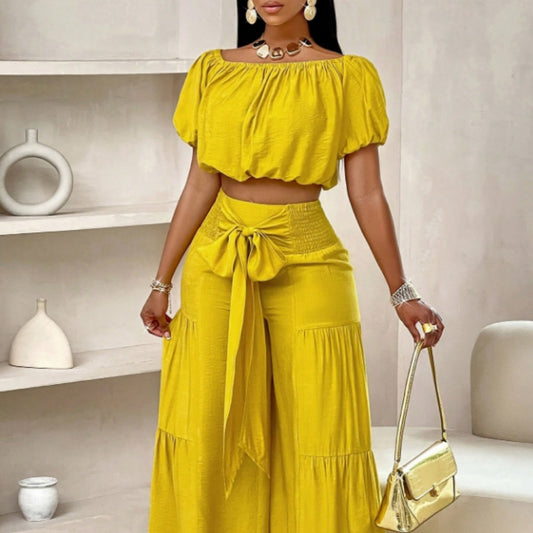 Combinaison à manches courtes pour femme avec plis aux manches d'été