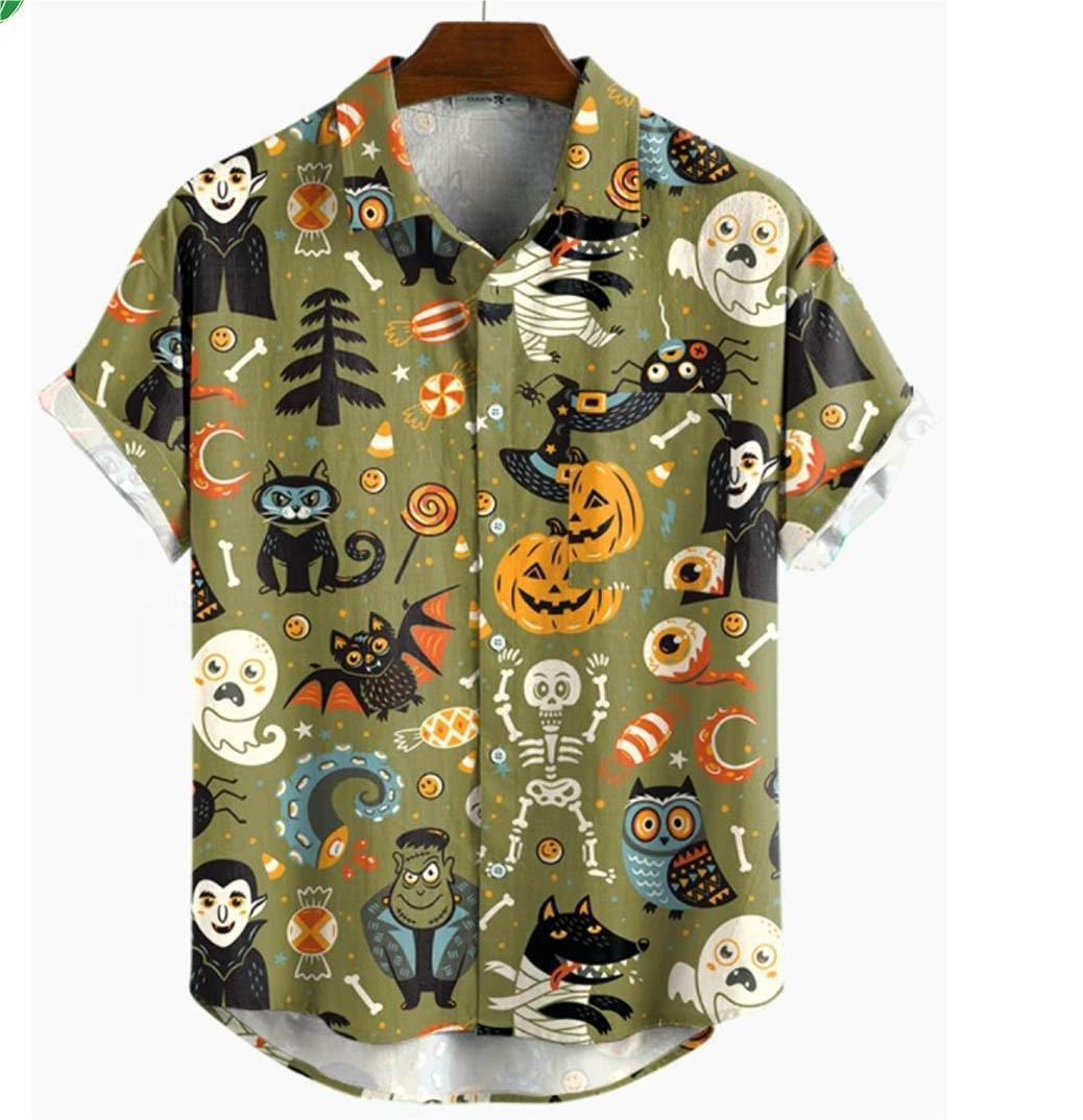 Halloween Printed Short Sleeve Shirt