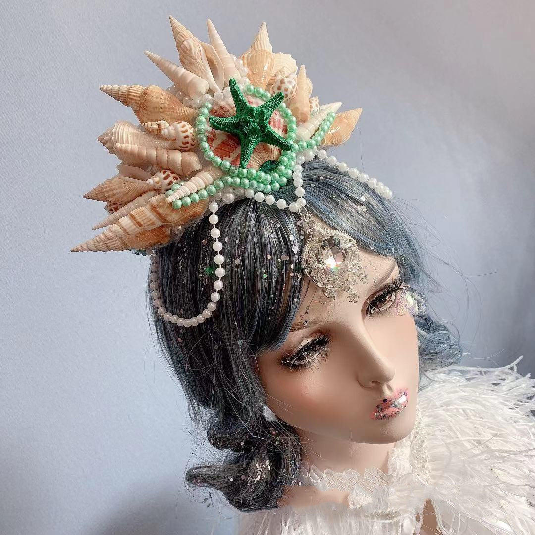 Retro Ocean Wind Mermaid Princess Headdress