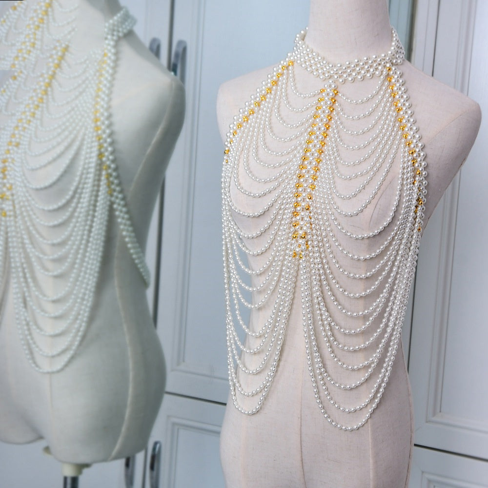 Pearl Necklace Shawl Wedding Shoulder Chain