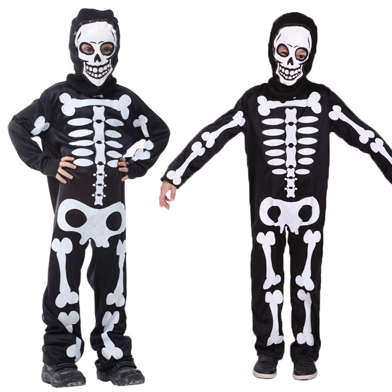 Disfraz de actuación para fiesta de carnaval de Halloween para niños, con maquillaje de calavera