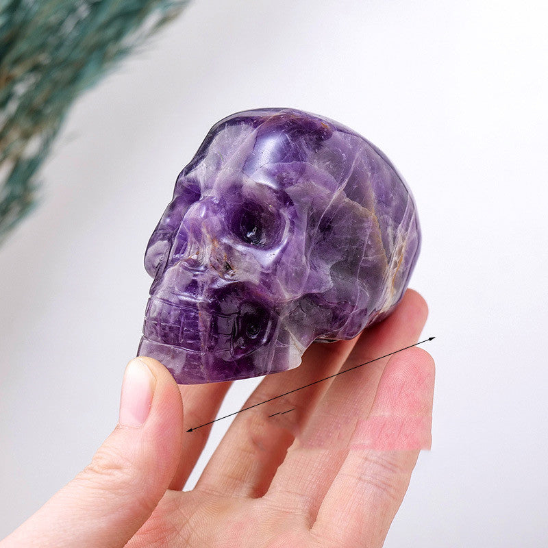 Natural Amethyst Skull Halloween Crafts Ornaments