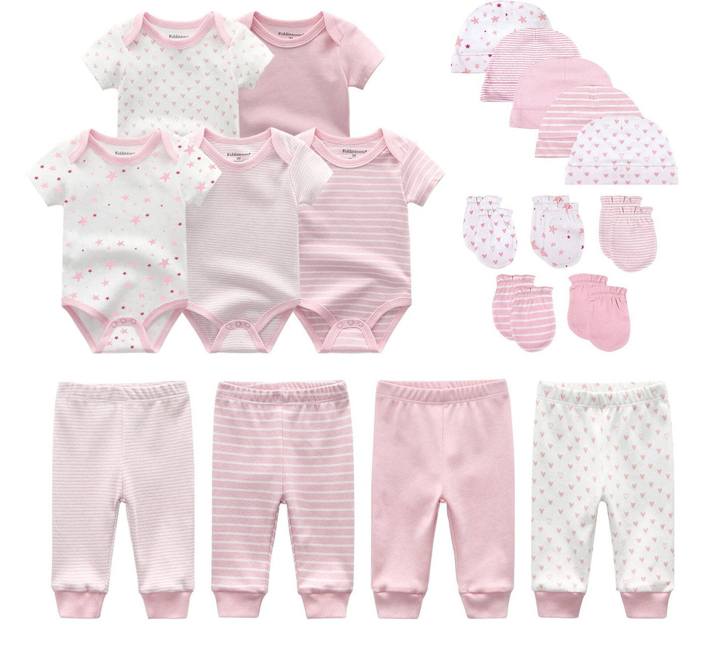 Cotton 19-piece Set Baby Rompers Pants Hat Gloves Combination Suit