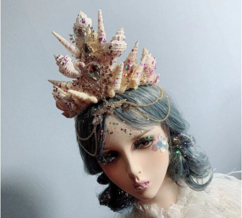 Retro Ocean Wind Mermaid Princess Headdress