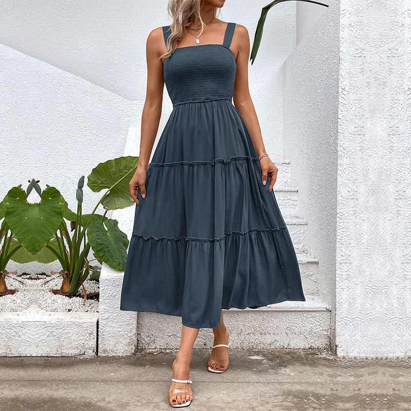 Women's Solid Color Sling Dress