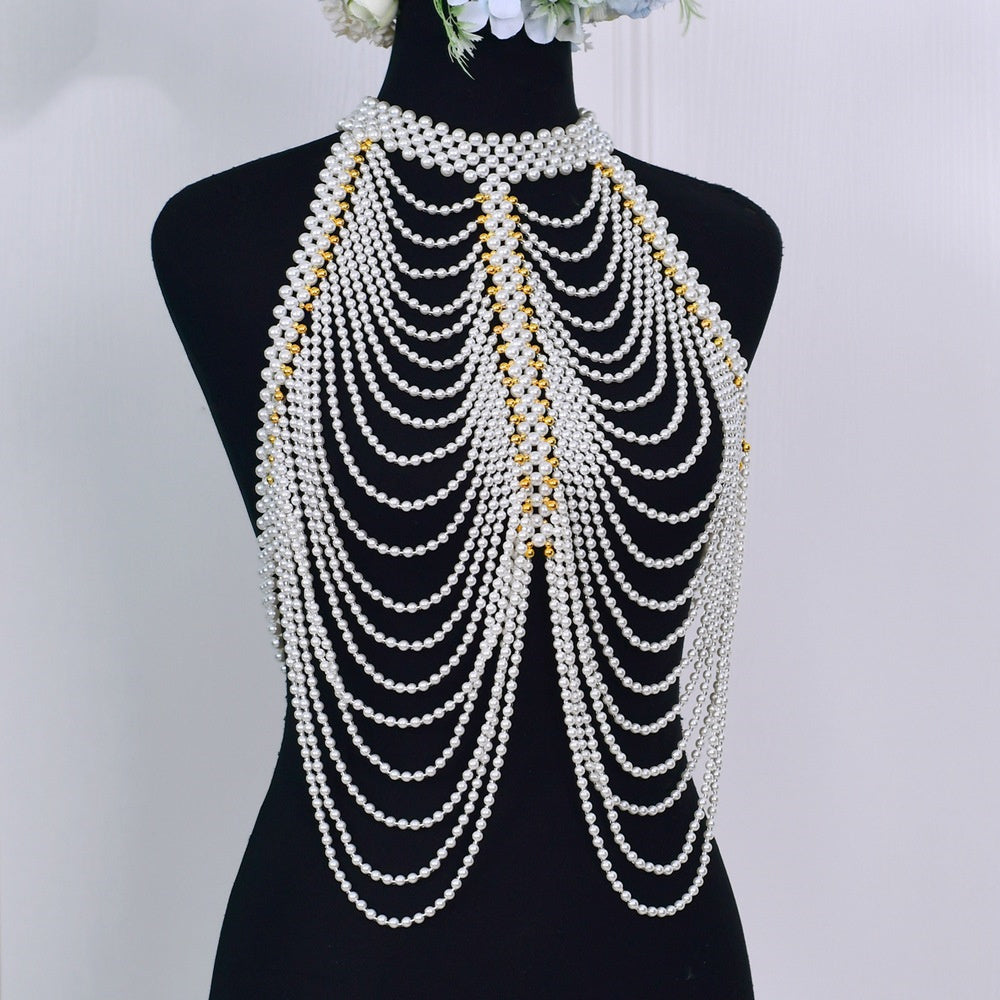 Pearl Necklace Shawl Wedding Shoulder Chain