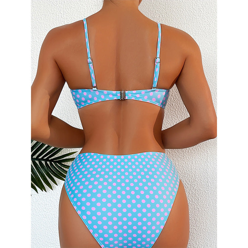 Halter Bikini Female Cover Your Belly With High Waist Bikini