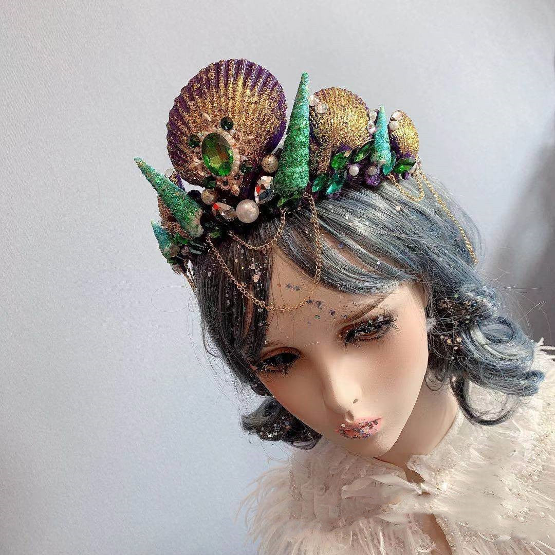 Retro Ocean Wind Mermaid Princess Headdress