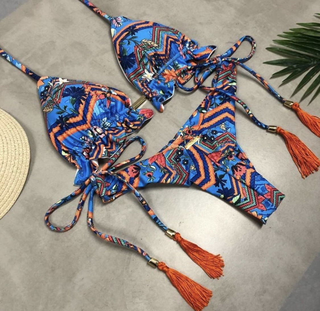 Women's Beach Split Printed Swimsuit