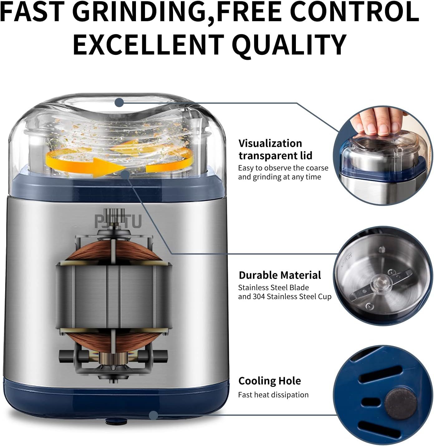 Electric Fast Grinding For Flower Buds,Dry Spices And Herbs