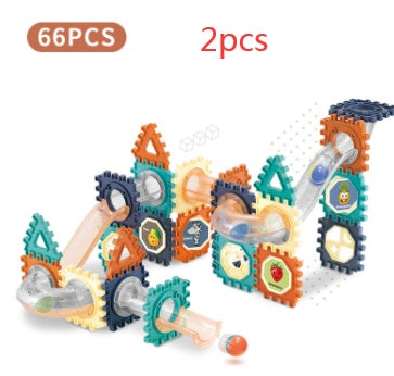 Colorful Montessori toy Window Building Blocks Sliding Beads Transparent Pipe Assembly Blocks