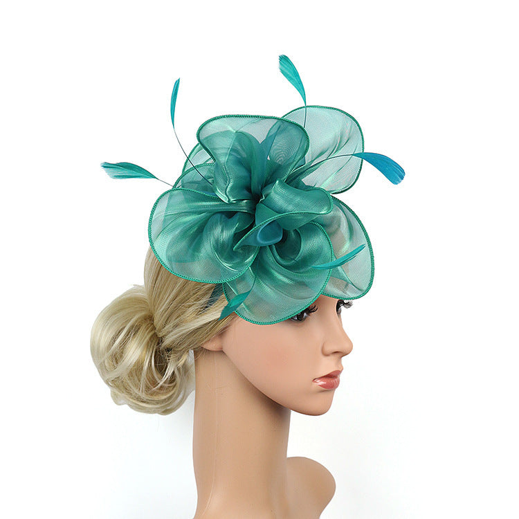 Three-dimensional Flower Hair Ornament With Organza Fabric