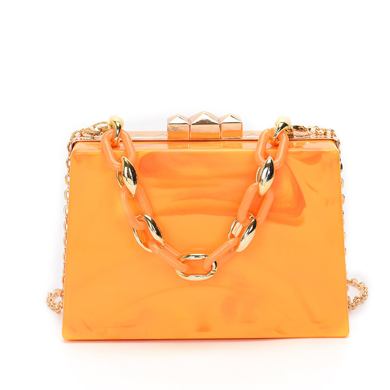 Female Simple Cute Acrylic Chain Carrying Drum Bag