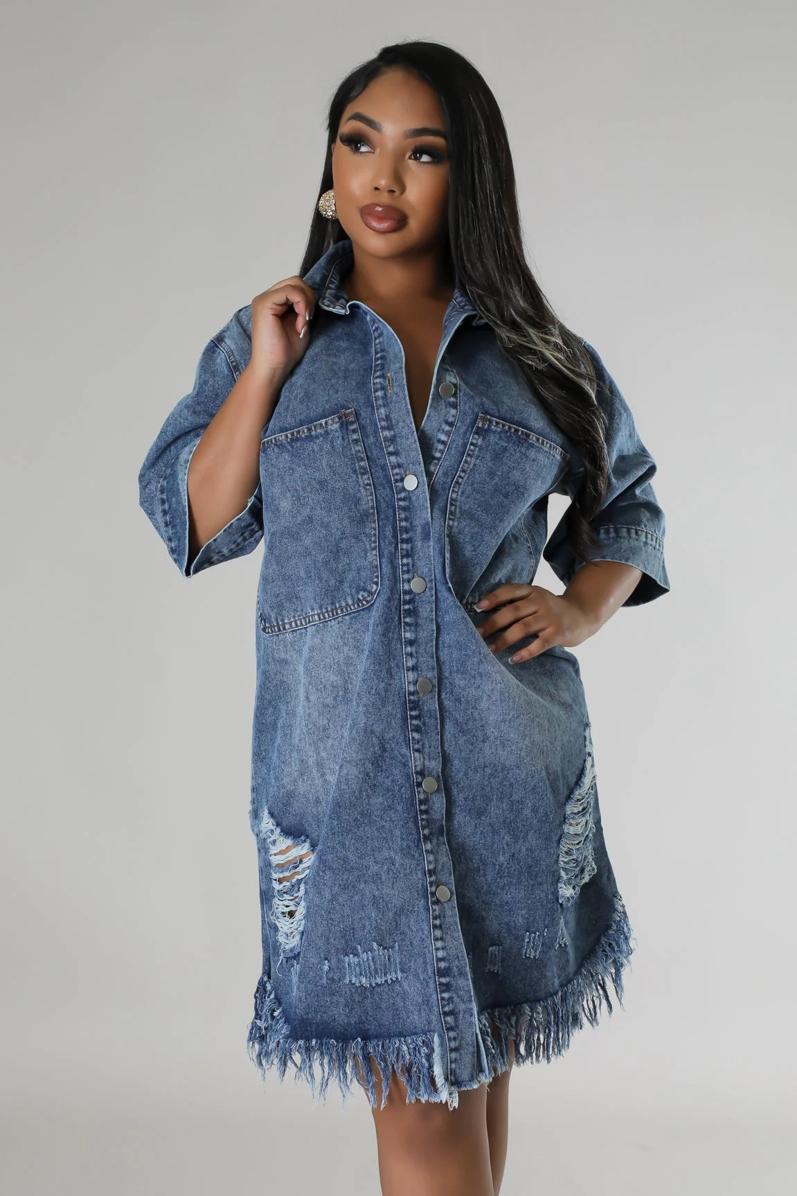 Women's Fashion Denim Long Dress