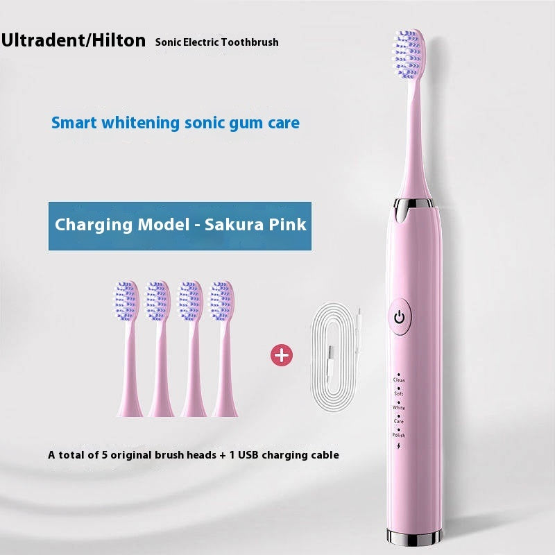 Household Rechargeable Soft Bristle Waterproof Electric Toothbrush