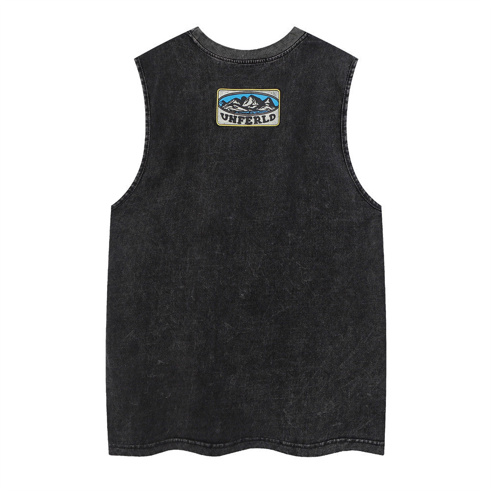 Distressed Cotton Sports Vest For Men