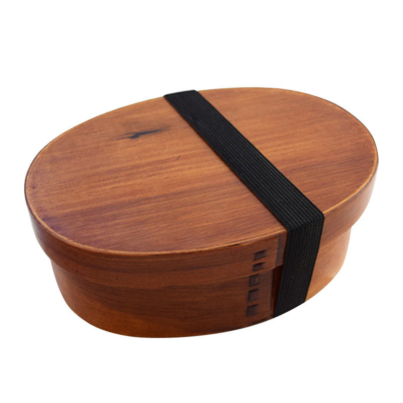 Oval Brown Wooden Sushi Creative Wooden Tableware Lunch Box