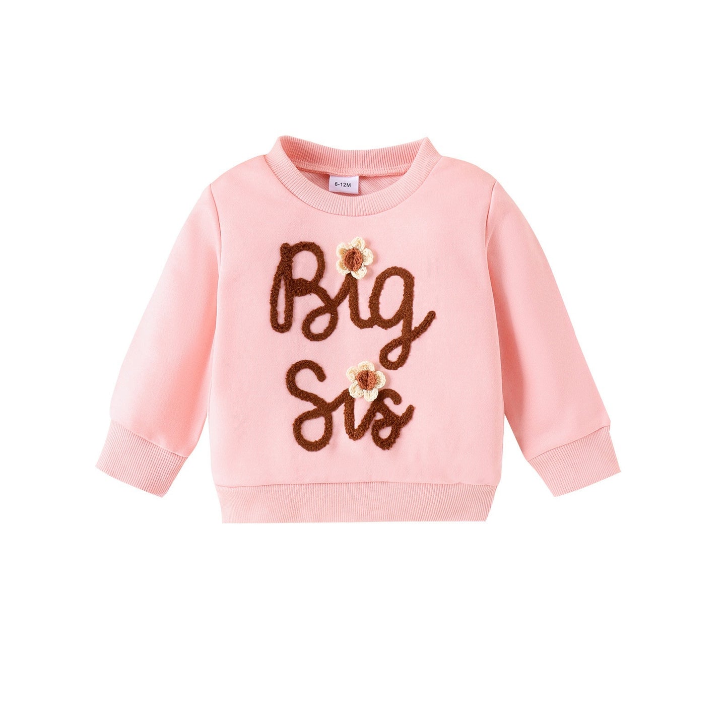 Wholesale Threaded Long Sleeve Letters Three-dimensional Embroidered Sweater Casual Style